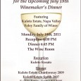 Winemaker’s Dinner Coming Soon July – what – how did that happen? July is in two days. It’s time to make reservations for the Kuleto Estate winemaker’s dinner at Matthew’s. Dave Lattin, winemaker at...